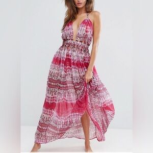 Asos Womens Dress Size 12 Maxi Halter Neck Cut Out Backless Summer Beach